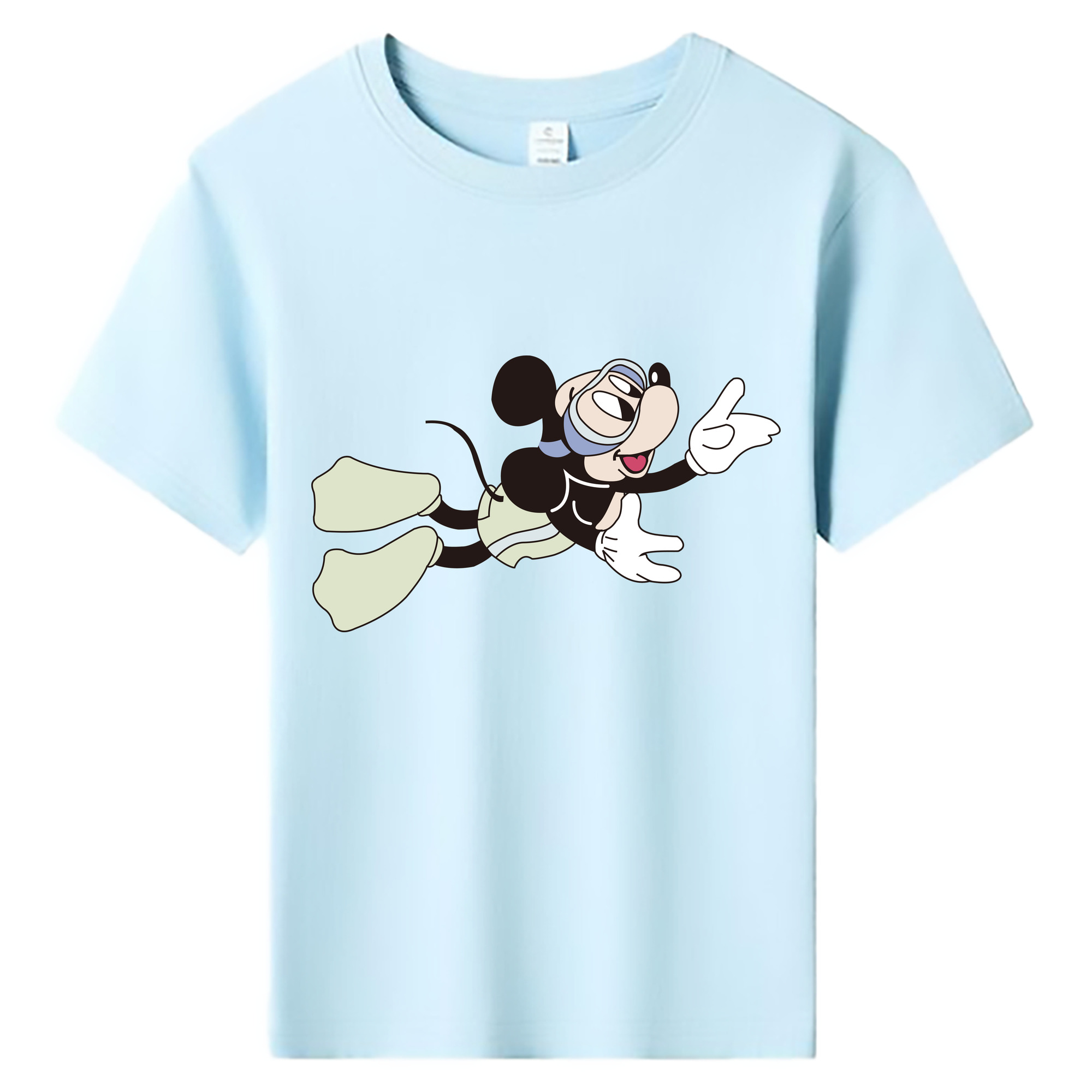 ミッキーマウス Mickey Mouse 綿100％キッズTシャツ（フロントプリント）
